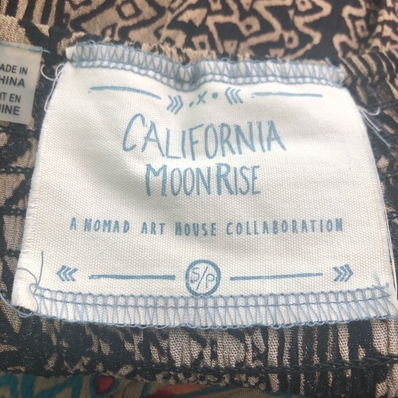 Y2K Boho Hippie California Moonrise Beach Asymmetrical Print Tunic Dress - Picture 7 of 7